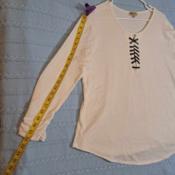 Democracy Women's 3/4‎ Sleeves Pullover Top Size XL Round Neck Heather Beige - Picture 12 of 14